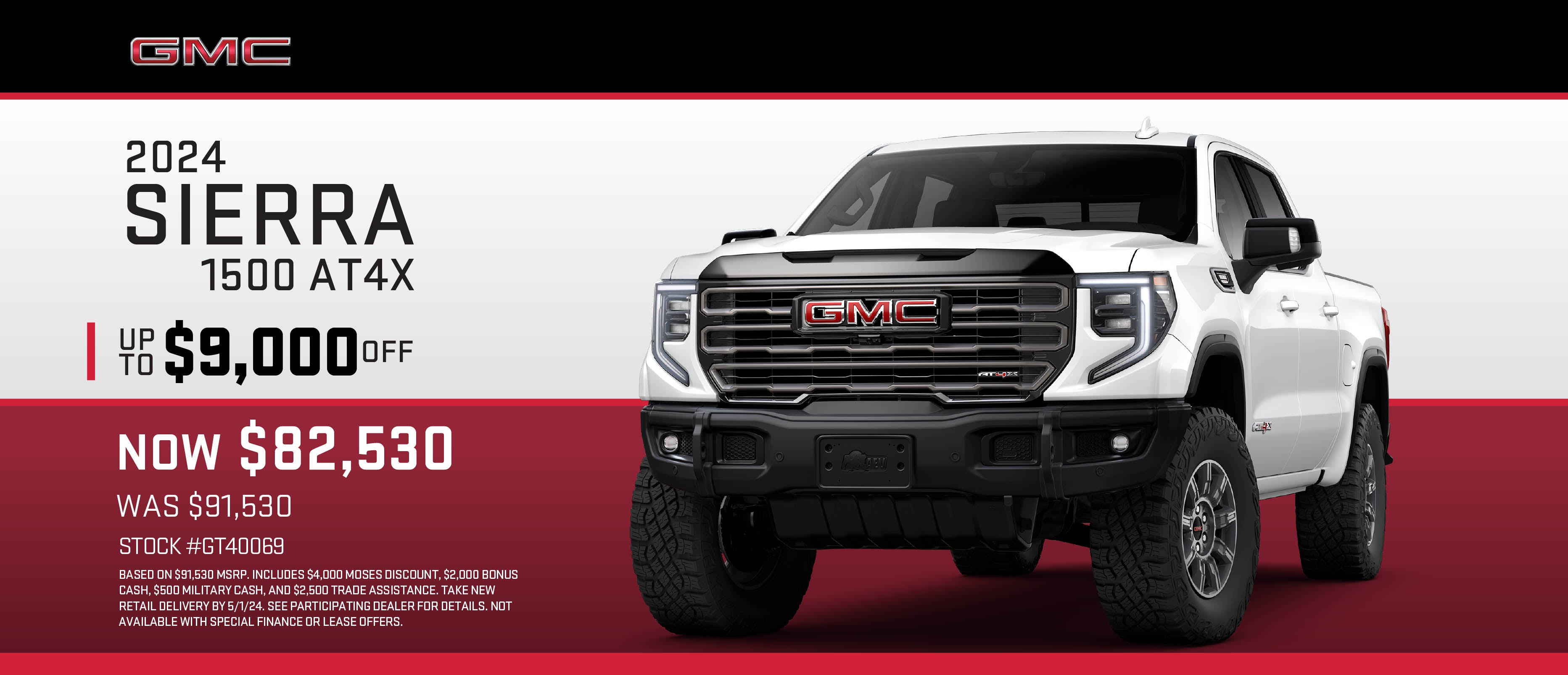 Moses GMC Sierra 1500 AT4X April Offer