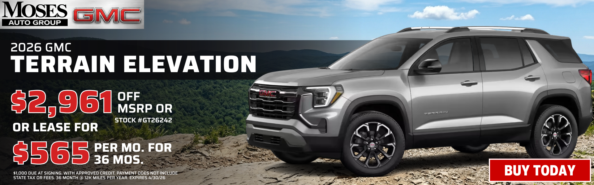 2026 Terrain Elevation April Offer