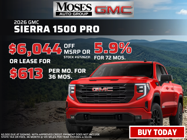 2026 Sierra 1500 Pro April Offer
